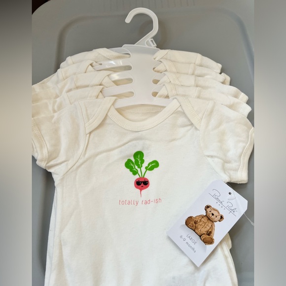 6-9m Rene Rofe Baby Onesies shirt Set of 5 Veggies vegetable garden 100% cotton - Picture 2 of 9